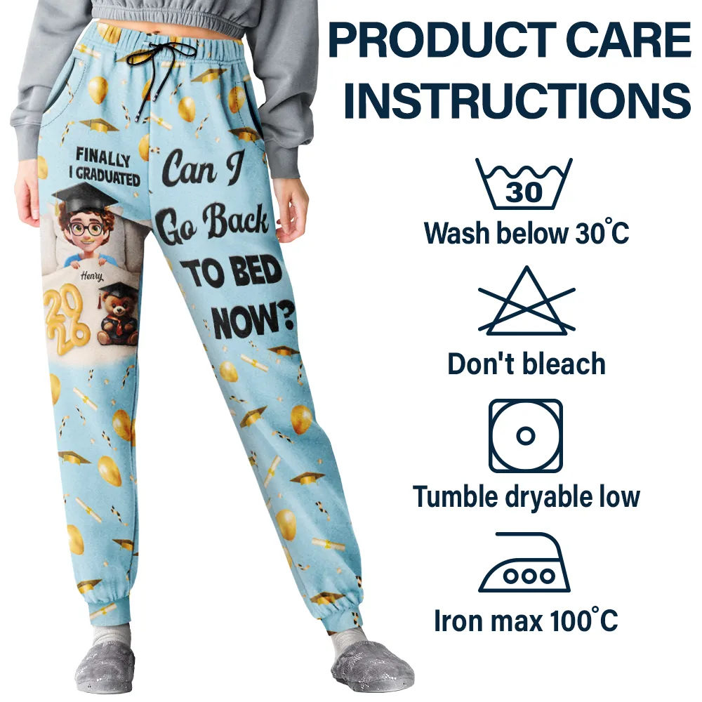 Graduated Can I Go Back To Bed Now - Personalised Pyjama Bottoms - Image 5