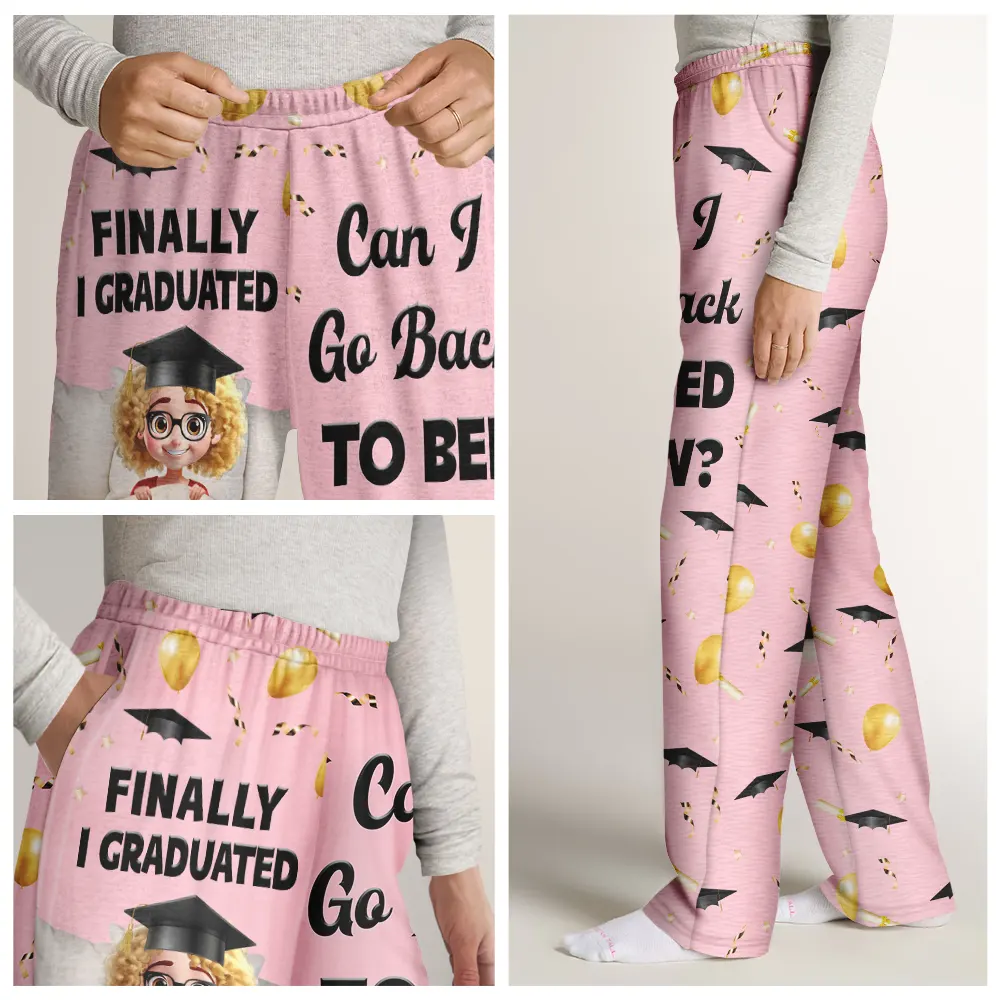 Graduated Can I Go Back To Bed Now - Personalised Pyjama Bottoms - Image 7