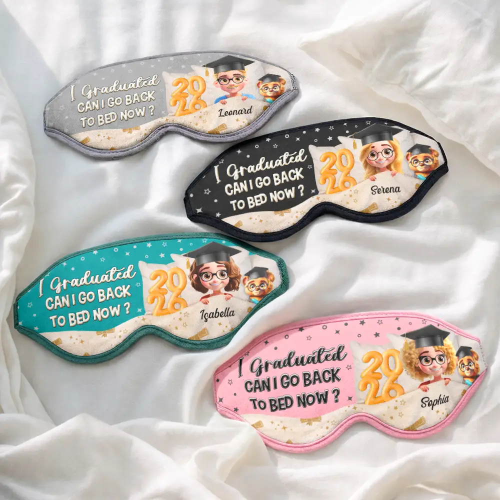 Graduated Can I Go Back To Bed Now - Personalized 3D Sleep Mask - Image 3