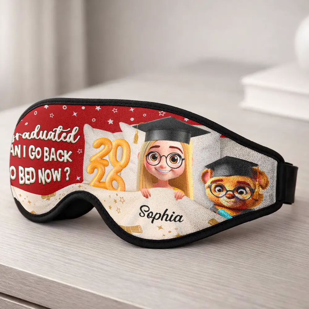 Graduated Can I Go Back To Bed Now - Personalized 3D Sleep Mask - Image 4