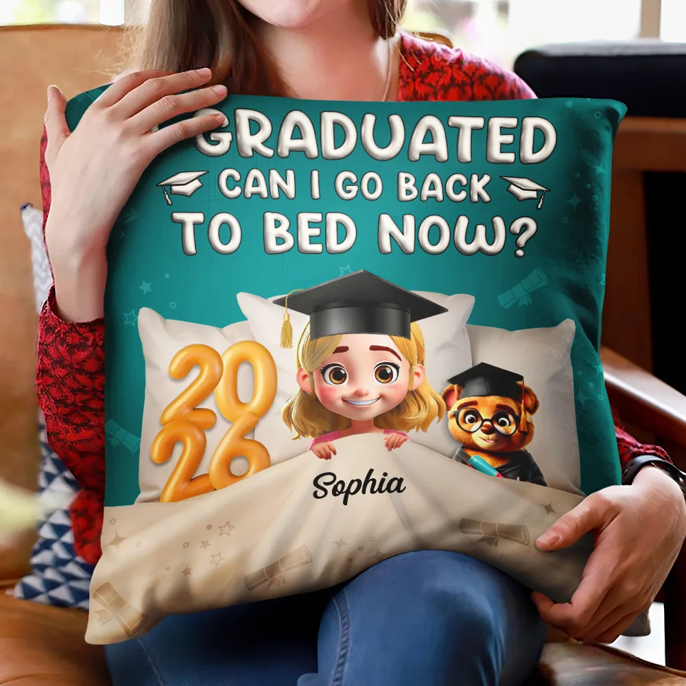 Graduated Can I Go Back To Bed Now - Personalized Pillow - Image 2