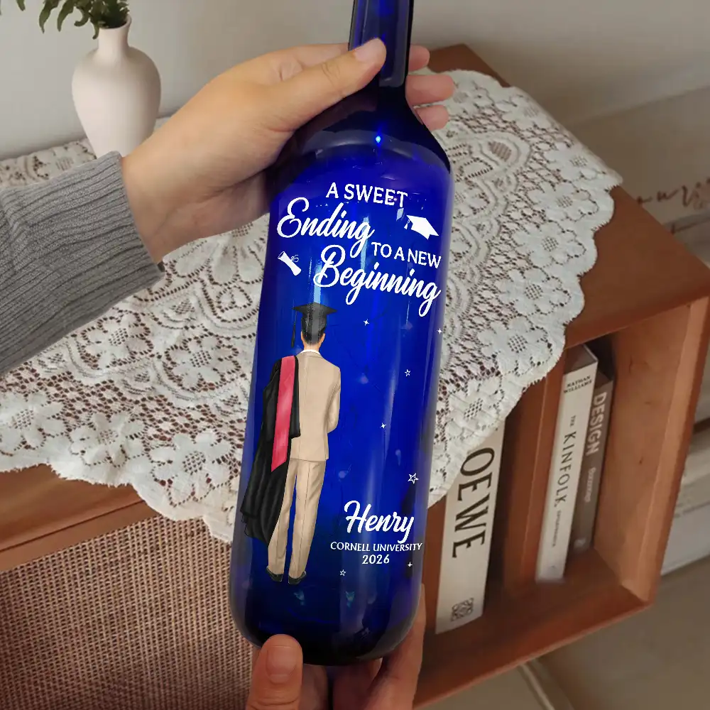 Graduation A Sweet Ending To A New Beginning - Personalized Bottle Light - Image 2