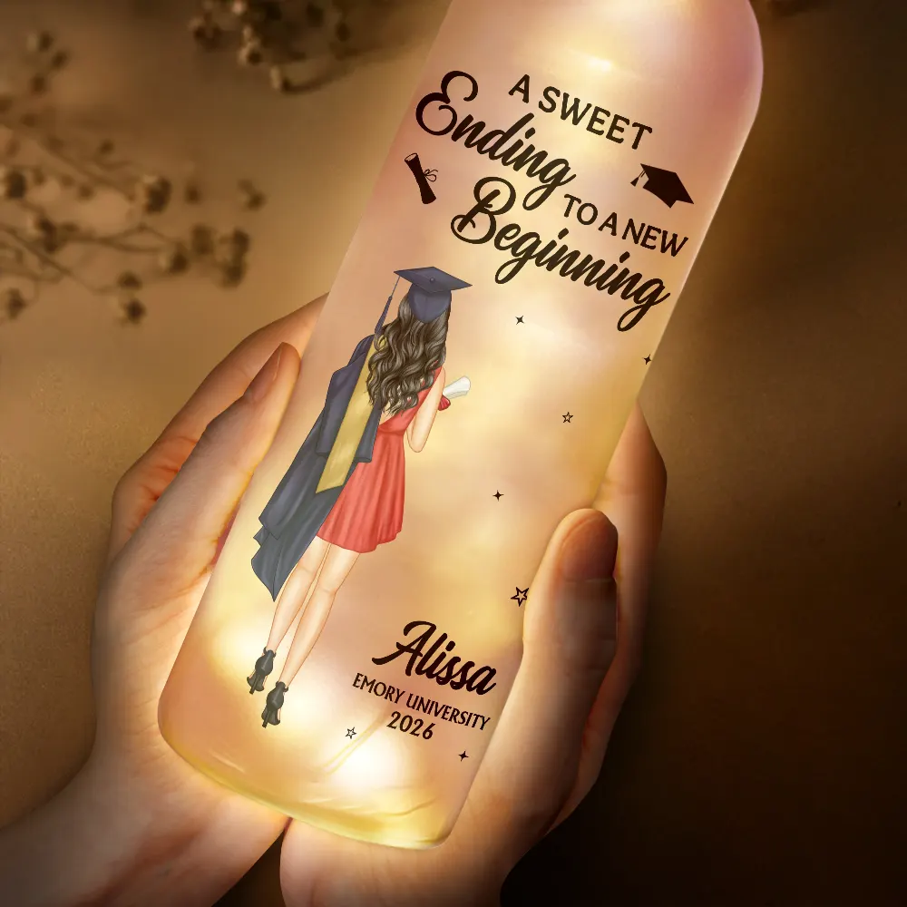 Graduation A Sweet Ending To A New Beginning - Personalized Bottle Light - Image 4