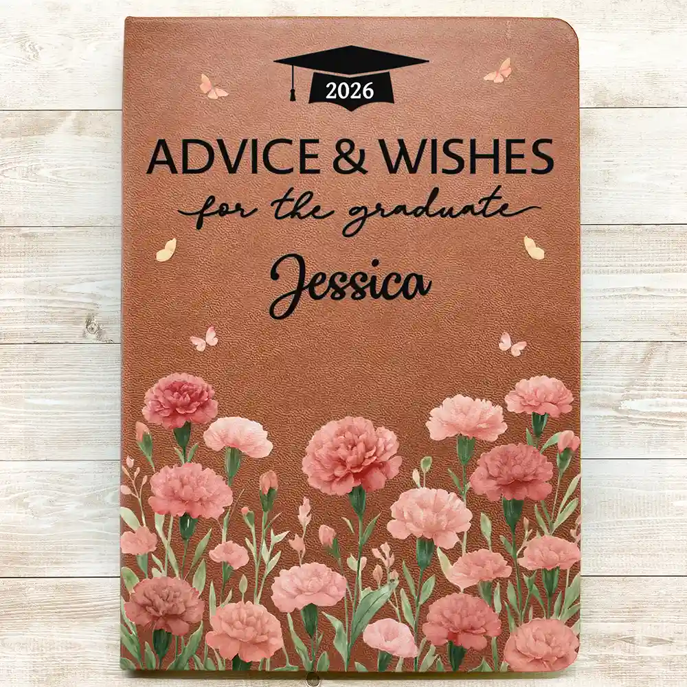 Graduation Advice And Wishes To The Grad - Personalized Leather Journal - Image 3