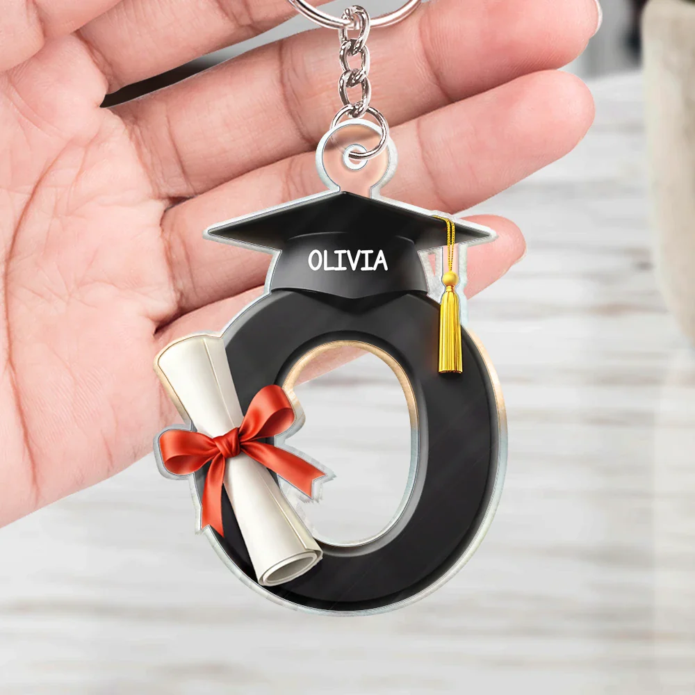 Graduation Alphabet With Name - Personalized Acrylic Keychain - Image 4