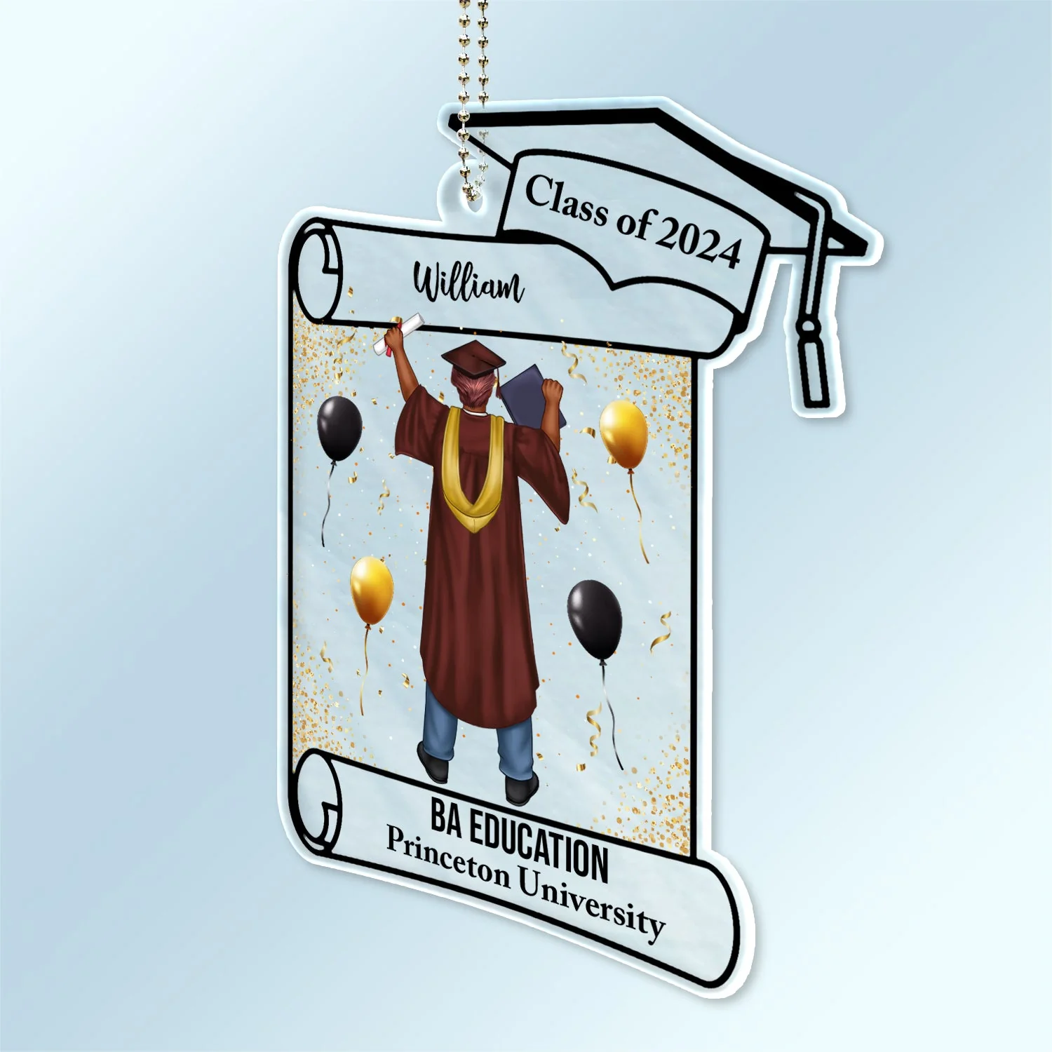 Graduation Appreciation - Graduation Gift For Friends, Family - Personalized Acrylic Car Hanger - Image 2