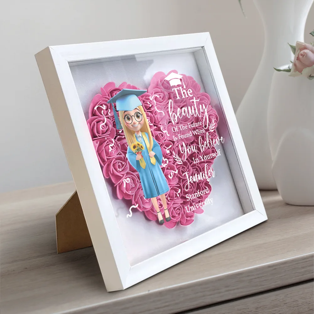 Graduation Celebration The Beauty Of The Future 3D Effect - Personalized Flower Shadow Box - Image 2