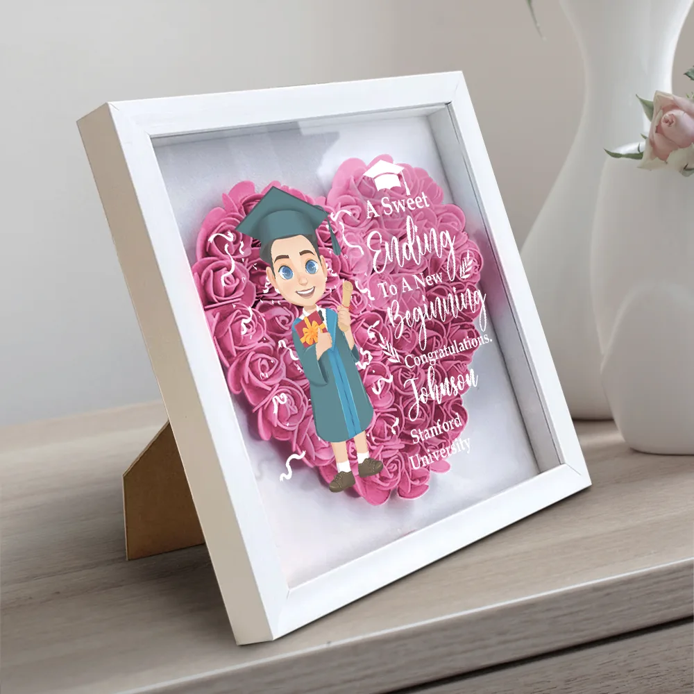 Graduation Celebration The Beauty Of The Future - Personalized Flower Shadow Box - Image 2