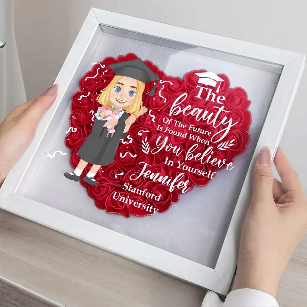Graduation Celebration The Beauty Of The Future - Personalized Flower Shadow Box - Image 3