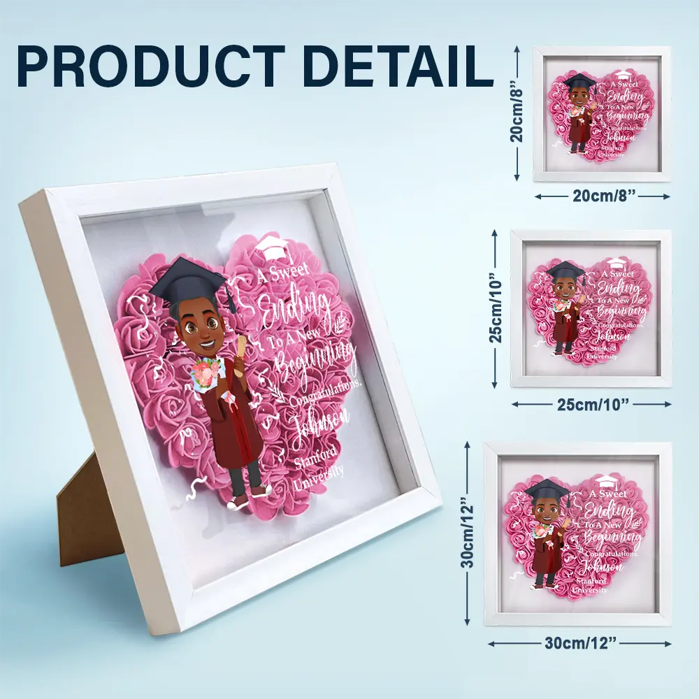 Graduation Celebration The Beauty Of The Future - Personalized Flower Shadow Box - Image 5