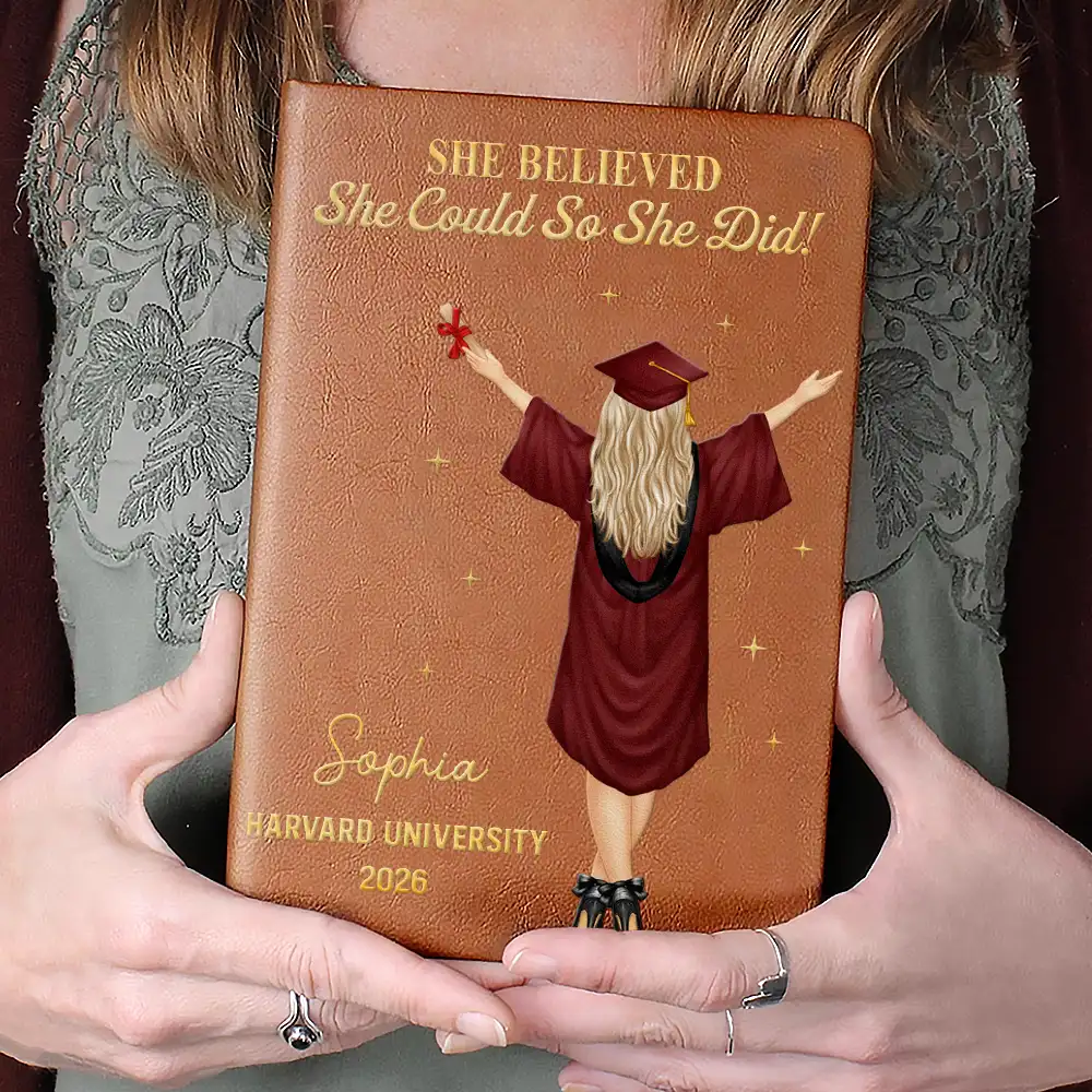 Graduation I Trust The Next Chapter - Personalized Leather Journal - Image 4