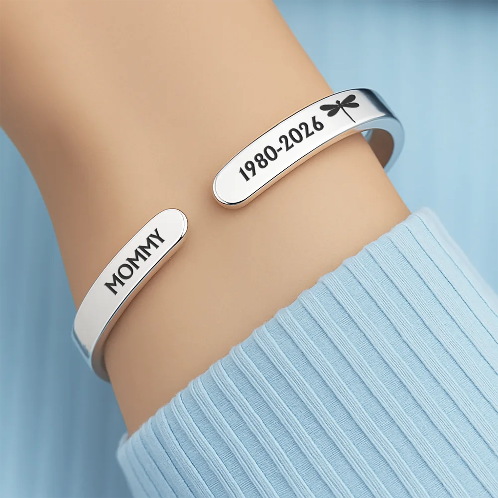 Graduation Walking Beside You Memorial - Personalized Bangle Bracelet Cuff - Image 4