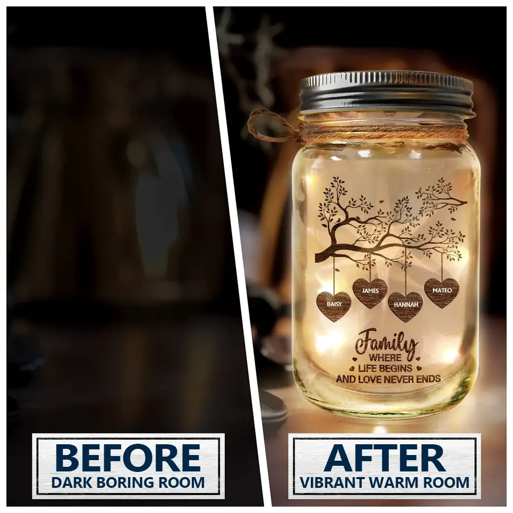Grandchildren The Greatest Blessing - Personalized Mason Jar Light - Image 4