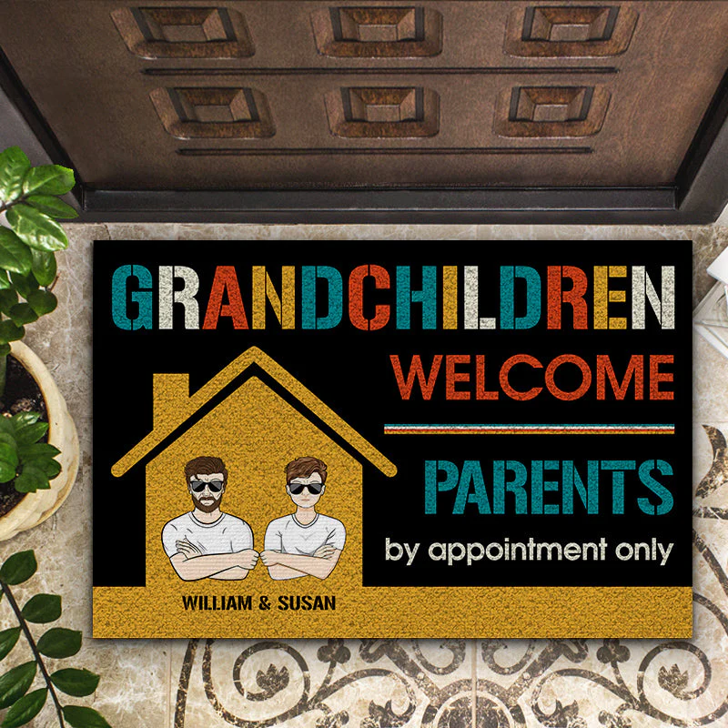 Grandchildren Welcome - Gift For Grandparents - Personalized Custom Doormat - Image 2