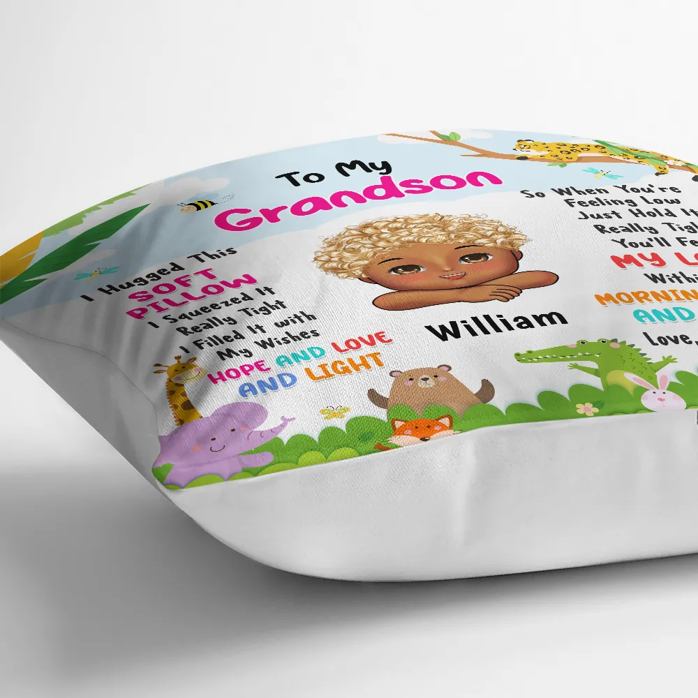 Granddaughter Grandson Hugged This Pillow - Personalized Pillow - Image 3