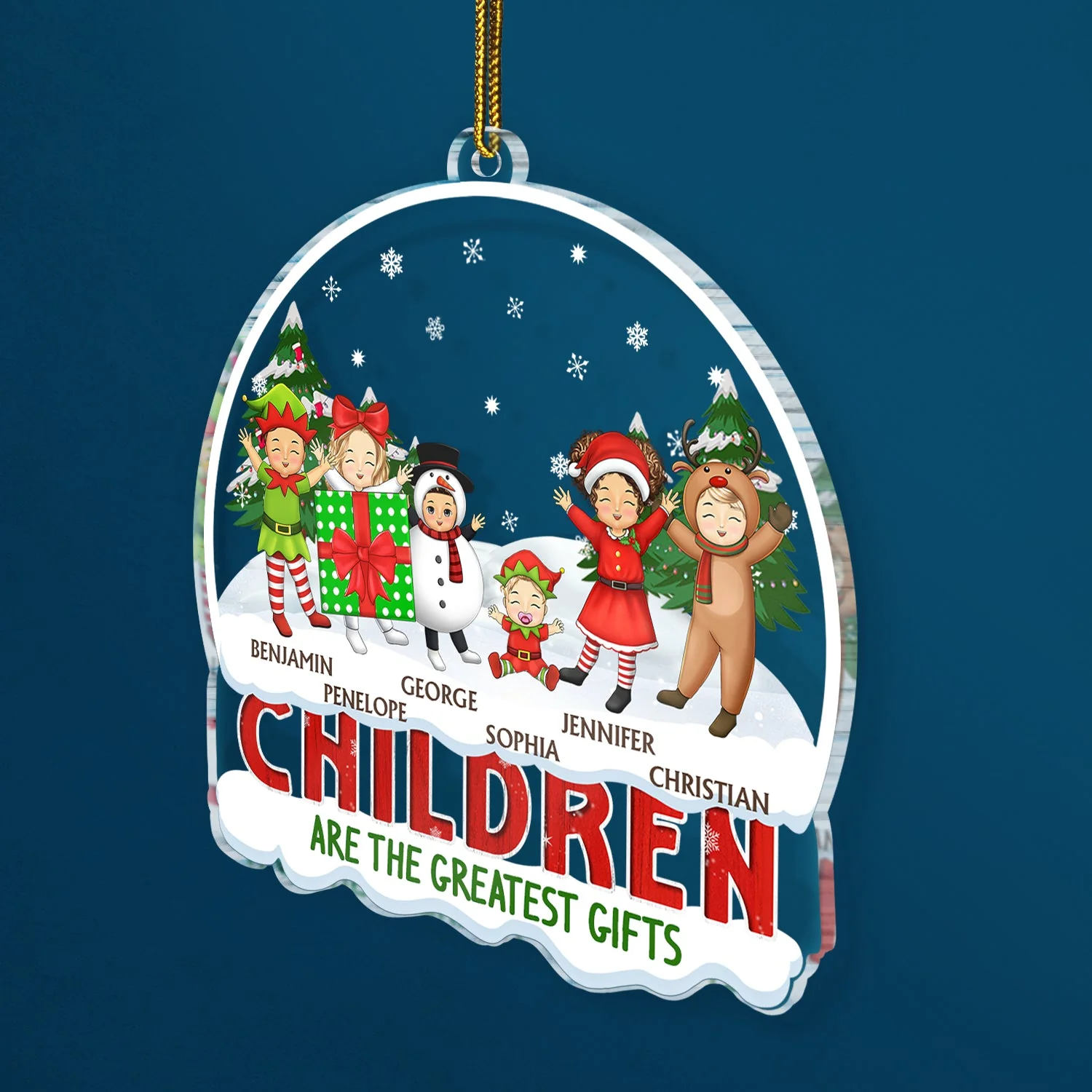 Grandkids Are The Greatest Gifts - Christmas Gift For Grandpa, Grandma, Grandparents - Personalized Custom Shaped Acrylic Ornament - Image 2