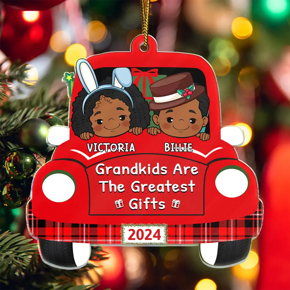 Grandkids Are The Greatest Gifts - Personalized Cutout Acrylic Ornament - Image 5