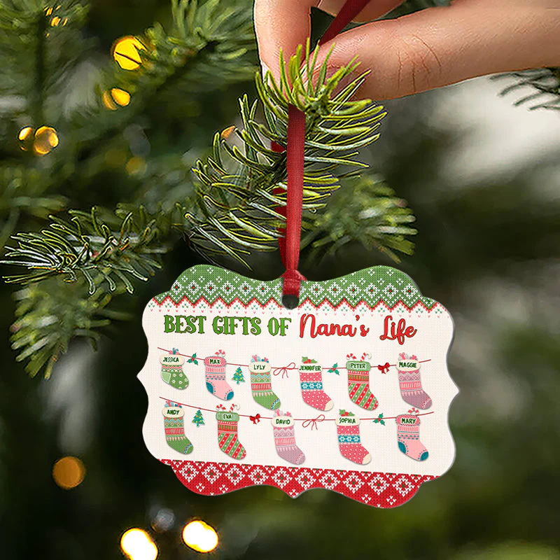Grandkids Best Gifts Of Life - Gift For Grandparents - Personalized Custom Wooden Ornament, Aluminum Ornament - Image 5