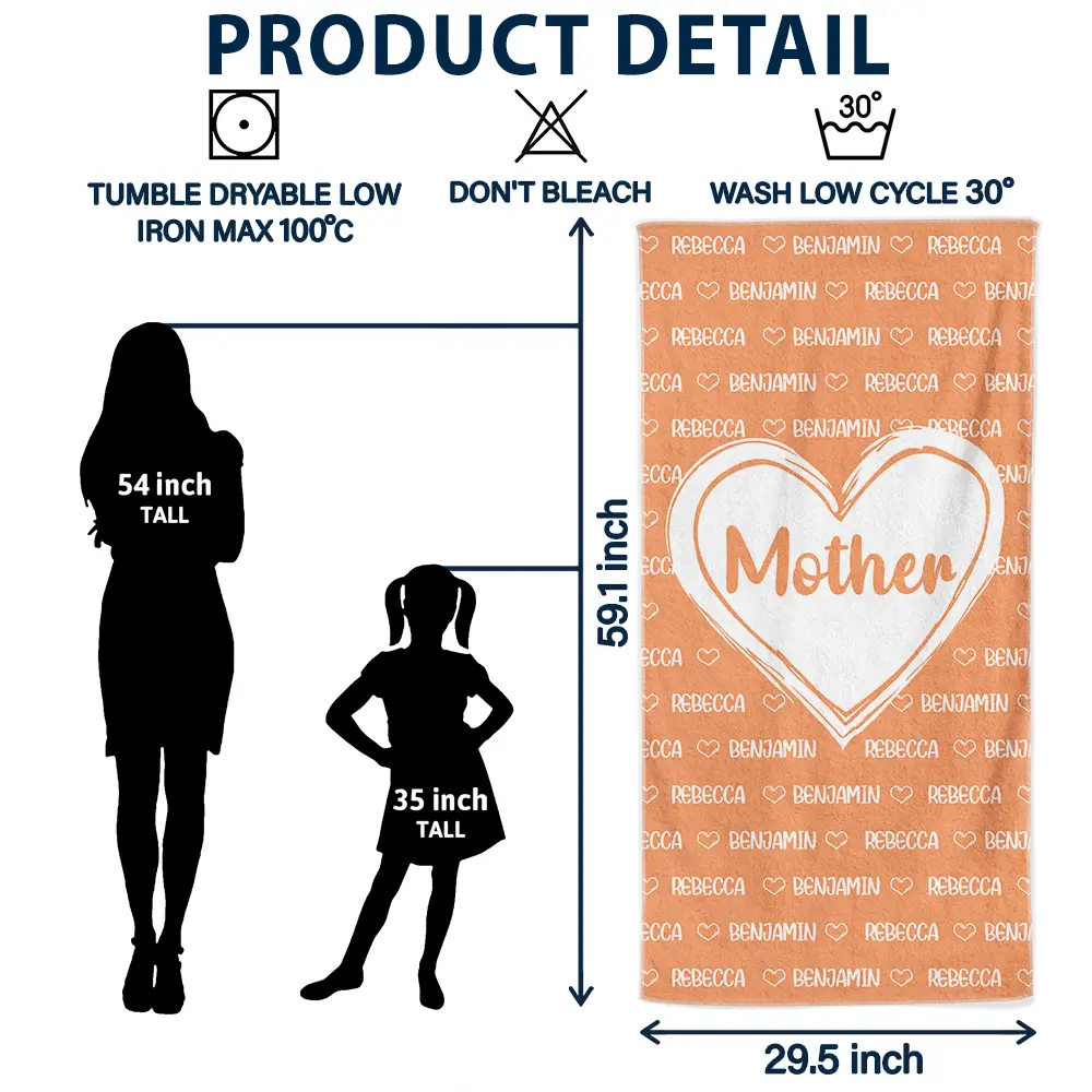 Grandkids, Kids Names For Grandma, Mom - Personalized Beach Towel - Image 6