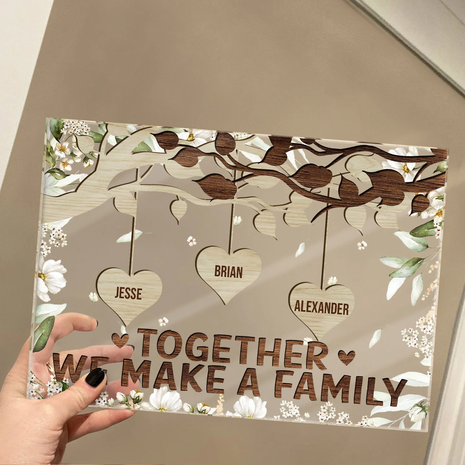 Grandkids Make Life Grand Grandpa Grandma - Gift For Grandparents - Personalized Custom Horizontal Rectangle Acrylic Plaque - Image 4