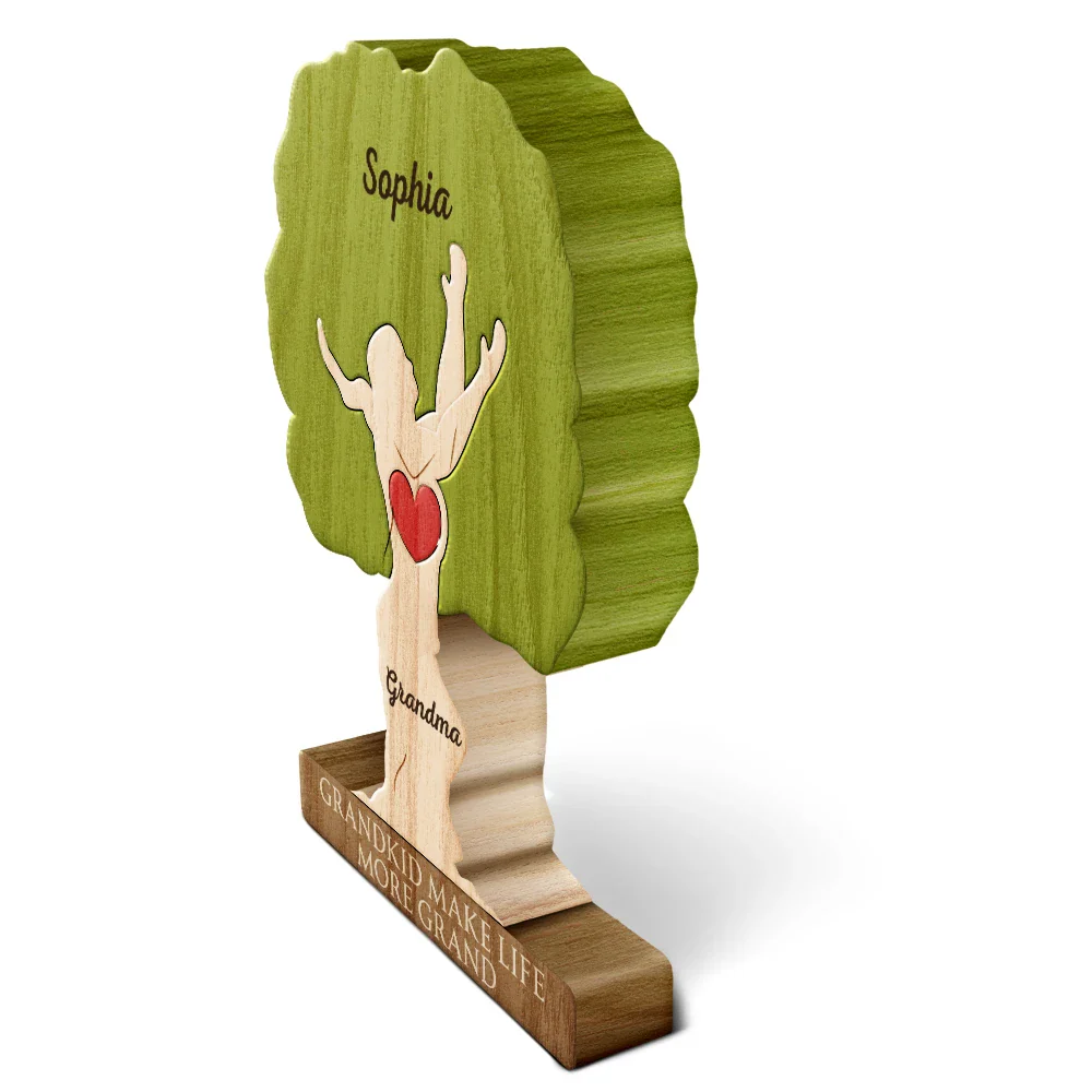 Grandkids Make Life Grand - Personalized Custom Shaped Wooden Puzzle - Image 2