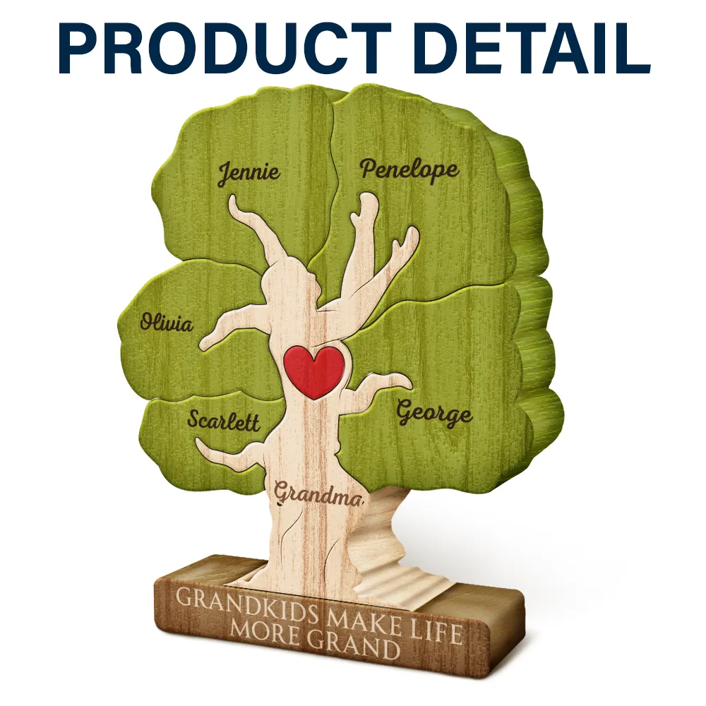Grandkids Make Life Grand - Personalized Custom Shaped Wooden Puzzle - Image 4