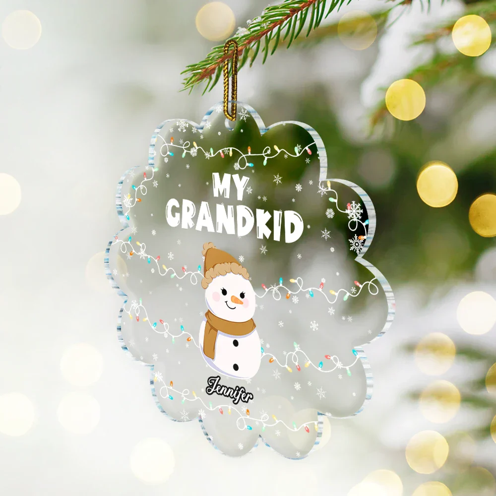 Grandkids Melt My Heart - Personalized Custom Shaped Acrylic Ornament - Image 2