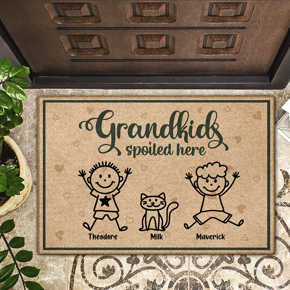 Grandkids Spoiled Here - Personalized Doormat - Image 2