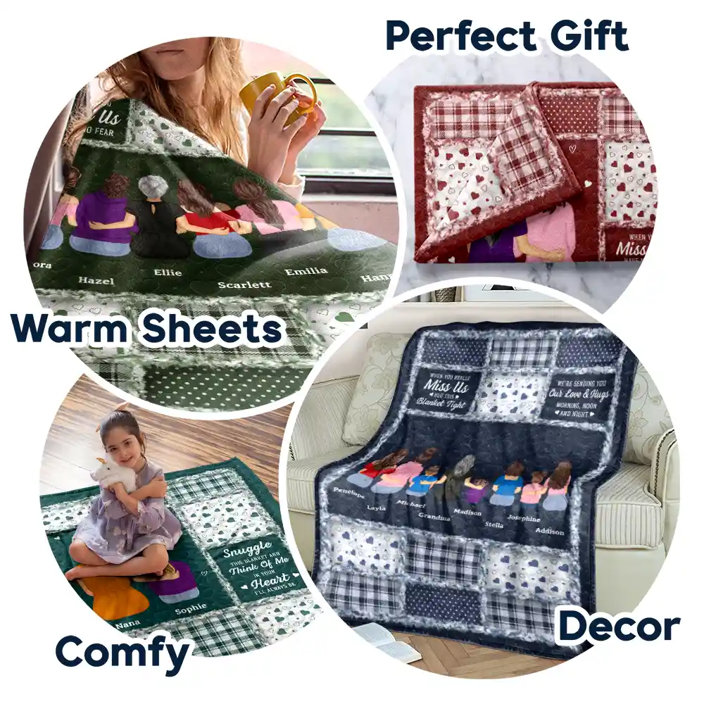 Grandma Grandkids Hug This Blanket - Personalized Fleece Blanket, Sherpa Blanket - Image 7