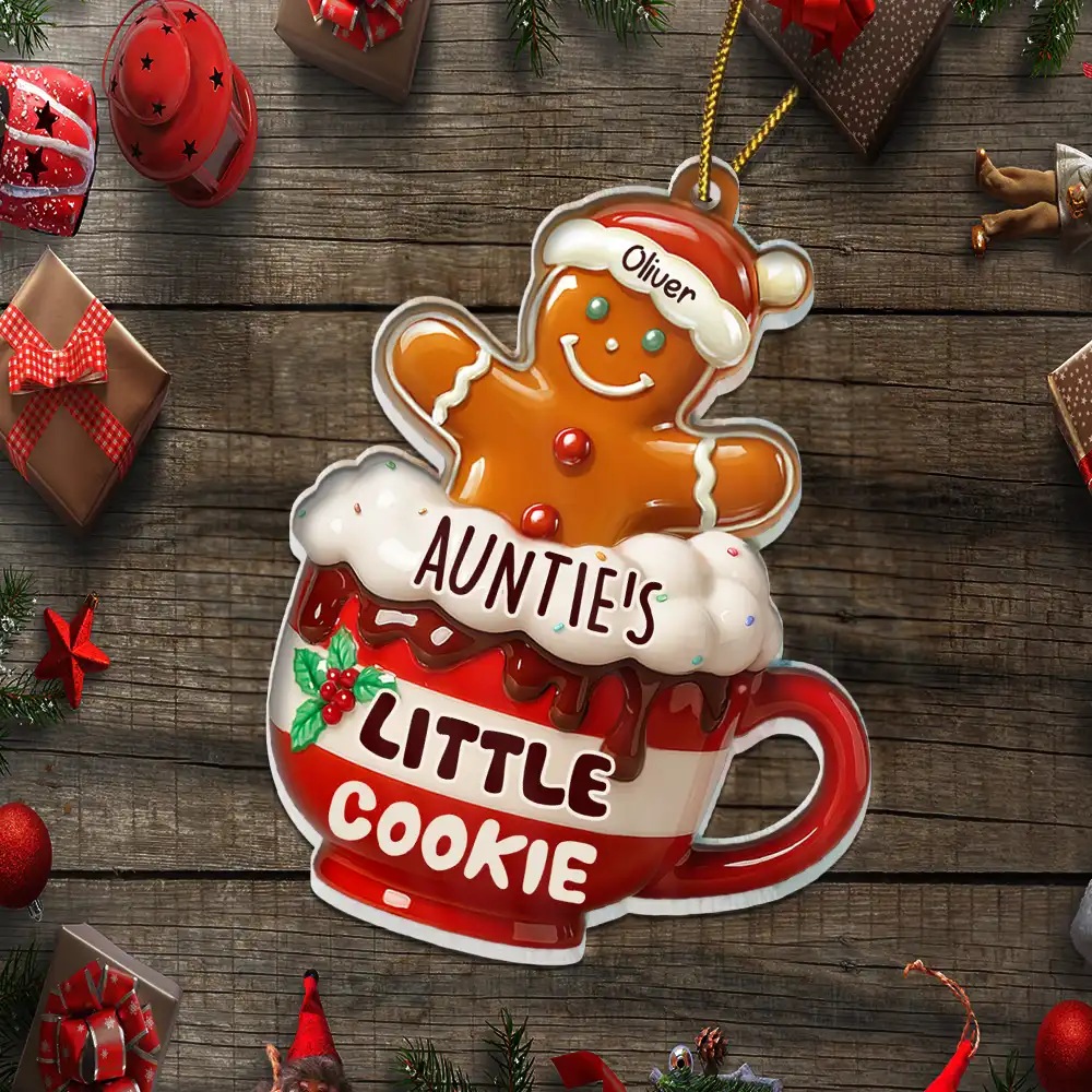 Grandma Grandpa Mom Dad Perfect Batch Gingerbread - Personalized Custom Shaped Acrylic Ornament - Image 5