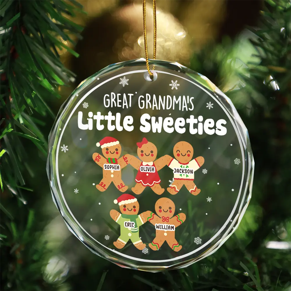 Grandma Grandpa Mom Dad Perfect Batch - Personalized Circle Glass Ornament - Image 3