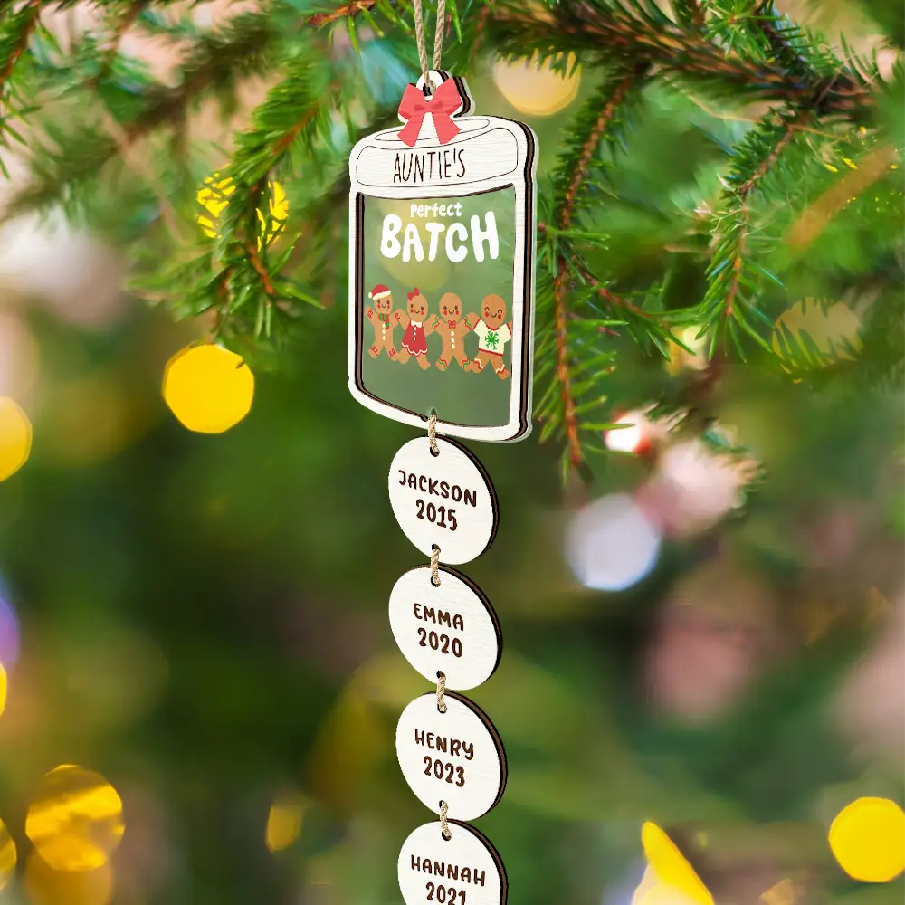 Grandma Grandpa Mom Dad Perfect Patch Cookies - Personalized Mix Ornament With Wooden Tag - Image 4