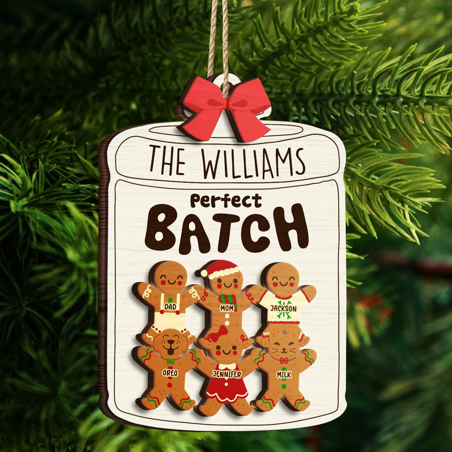 Grandma Grandpa Mom Dad Perfect Patch - Gift For Mom, Dad, Grandparents - Personalized 2-Layered Wooden Ornament - Image 4