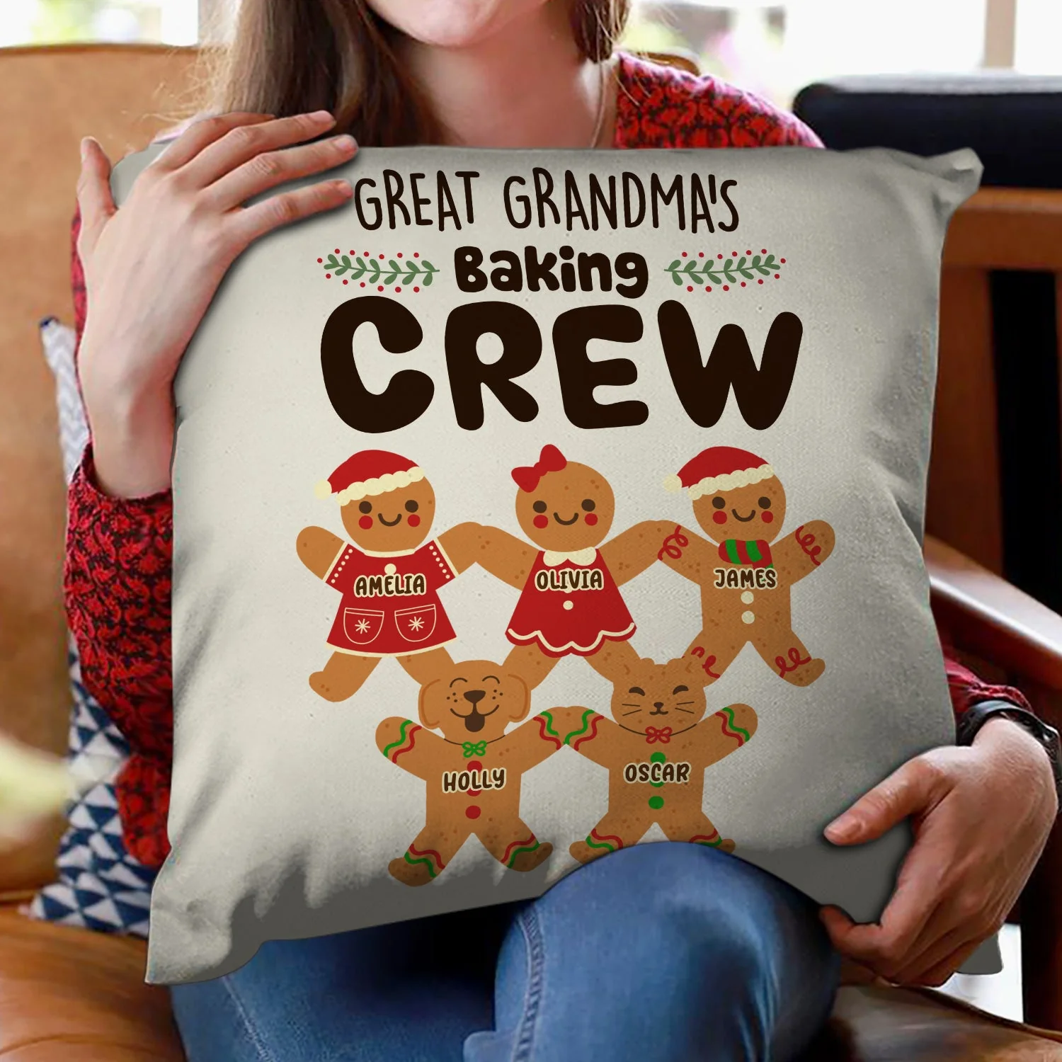 Grandma Grandpa Mom Dad Perfect Patch - Gift For Mom, Dad, Grandparents - Personalized Pillow - Image 2