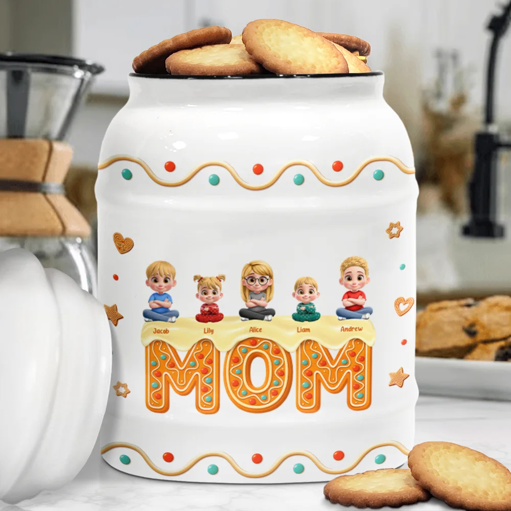 Grandma Mom 3D Effect - Personalized Cookie Jar - Image 3