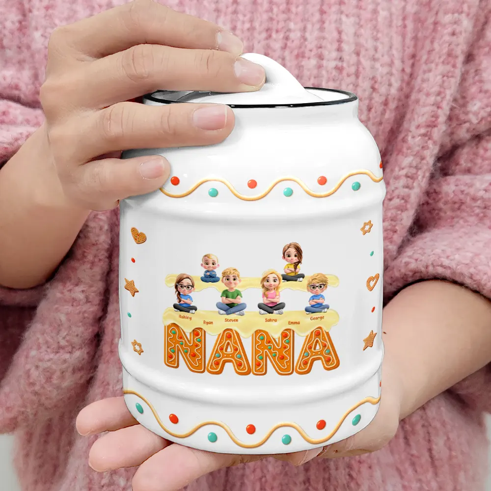 Grandma Mom 3D Effect - Personalized Cookie Jar - Image 4