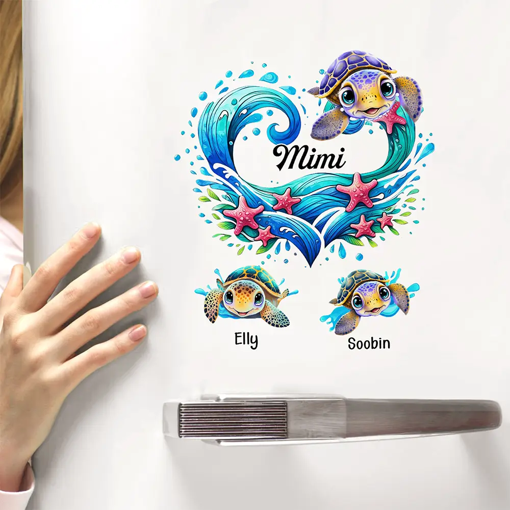 Grandma Mom And Baby Turtles - Personalized Decor Decal - Image 3