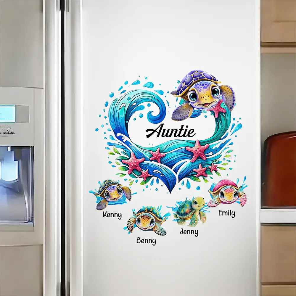 Grandma Mom And Baby Turtles - Personalized Decor Decal - Image 5