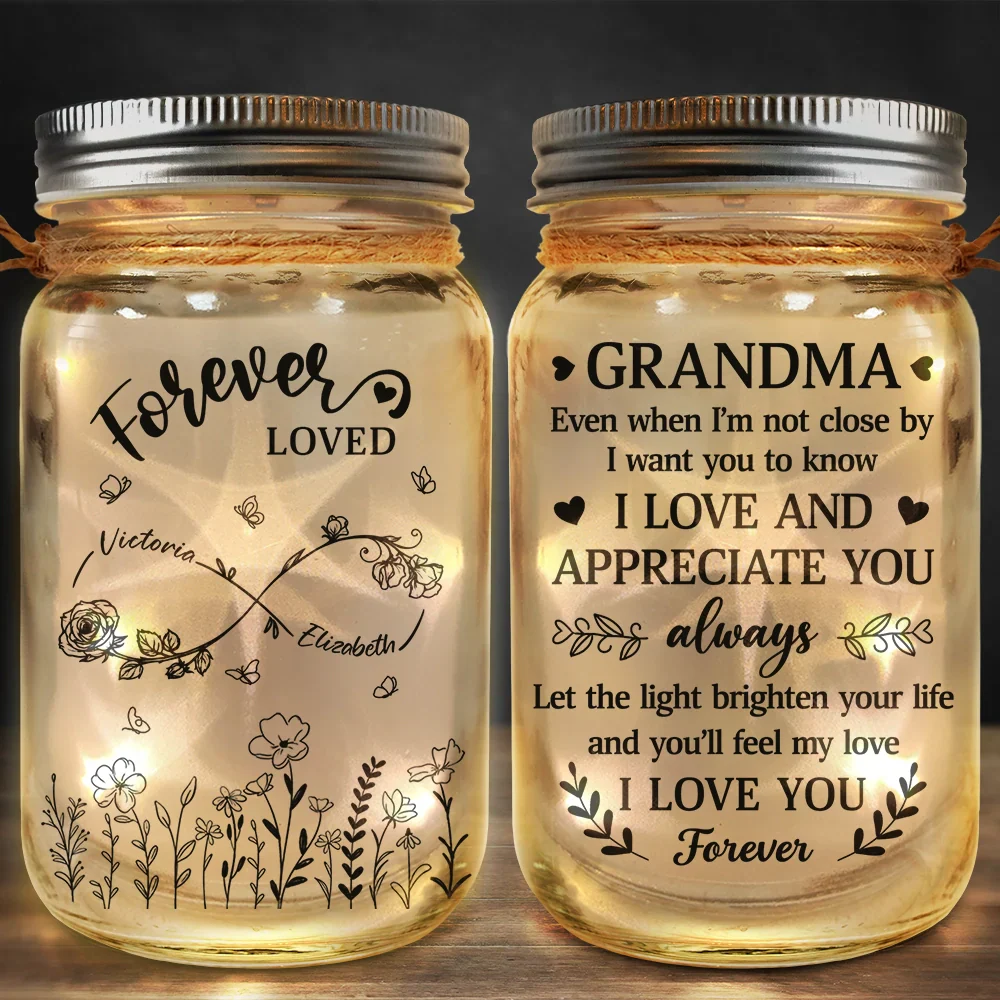 Grandma Mom Even When I'm Not Close By - Personalized Mason Jar Light - Image 2