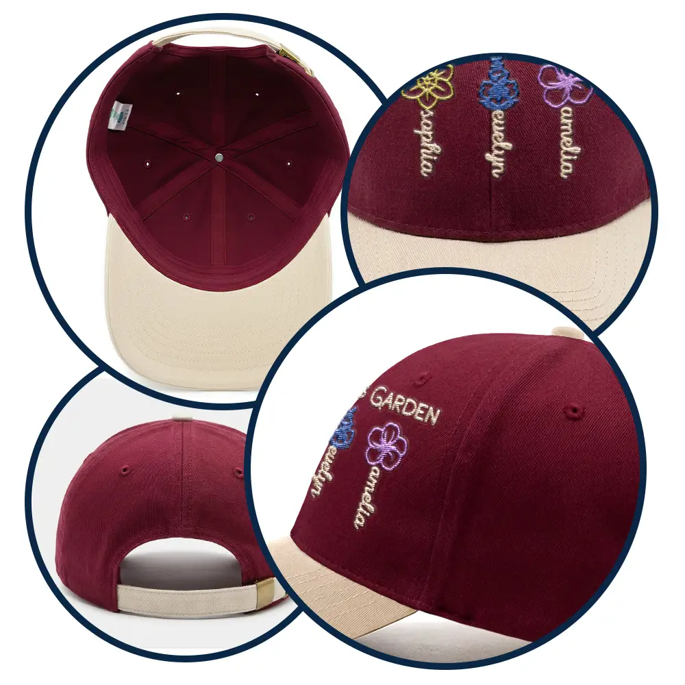 Grandma Mom Garden Birth Flowers - Personalized Embroidered Two Tone Cap - Image 5