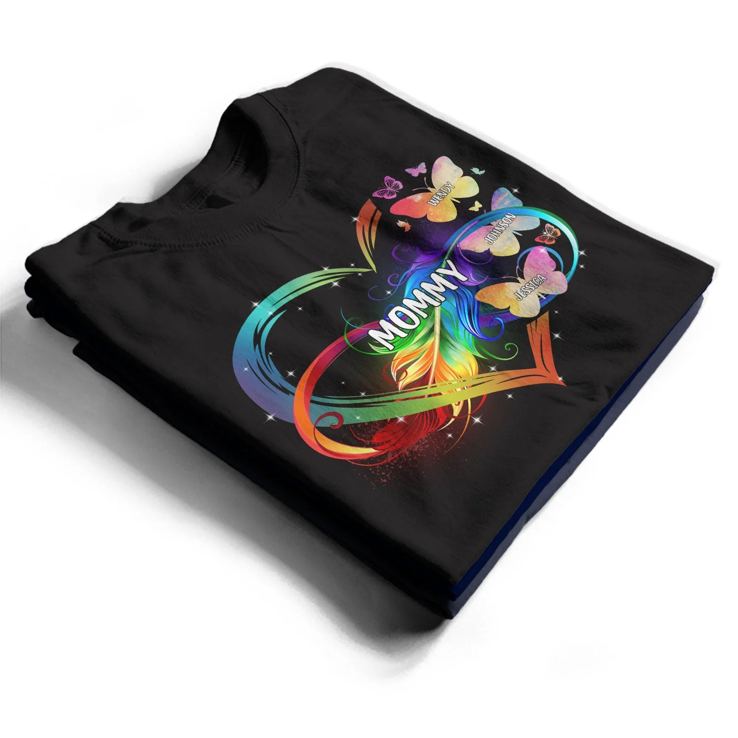 Grandma Mom Heart Infinity Butterfly - Gift For Mother, Grandma - Personalized T Shirt - Image 2