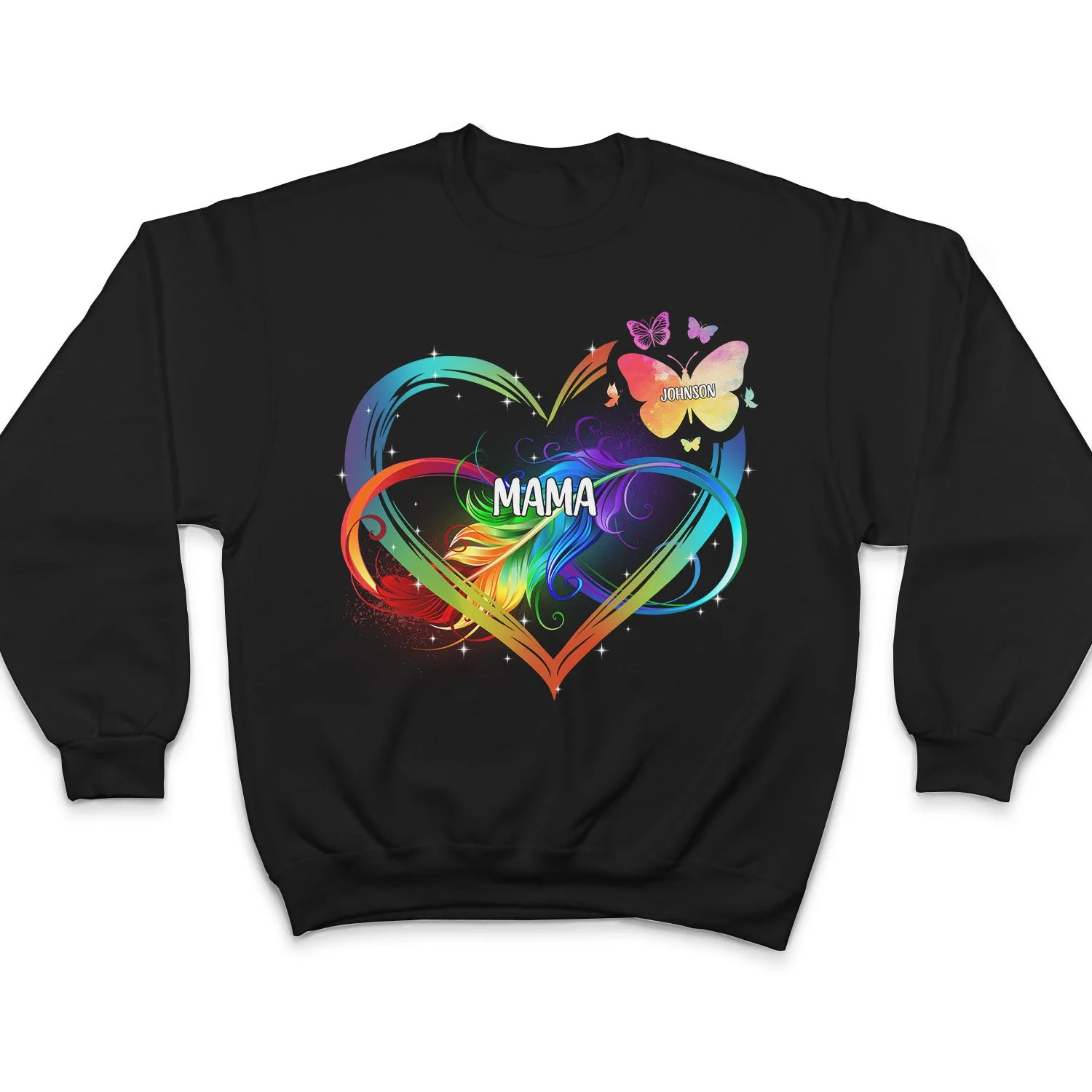 Grandma Mom Heart Infinity Butterfly - Gift For Mother, Grandma - Personalized T Shirt - Image 5