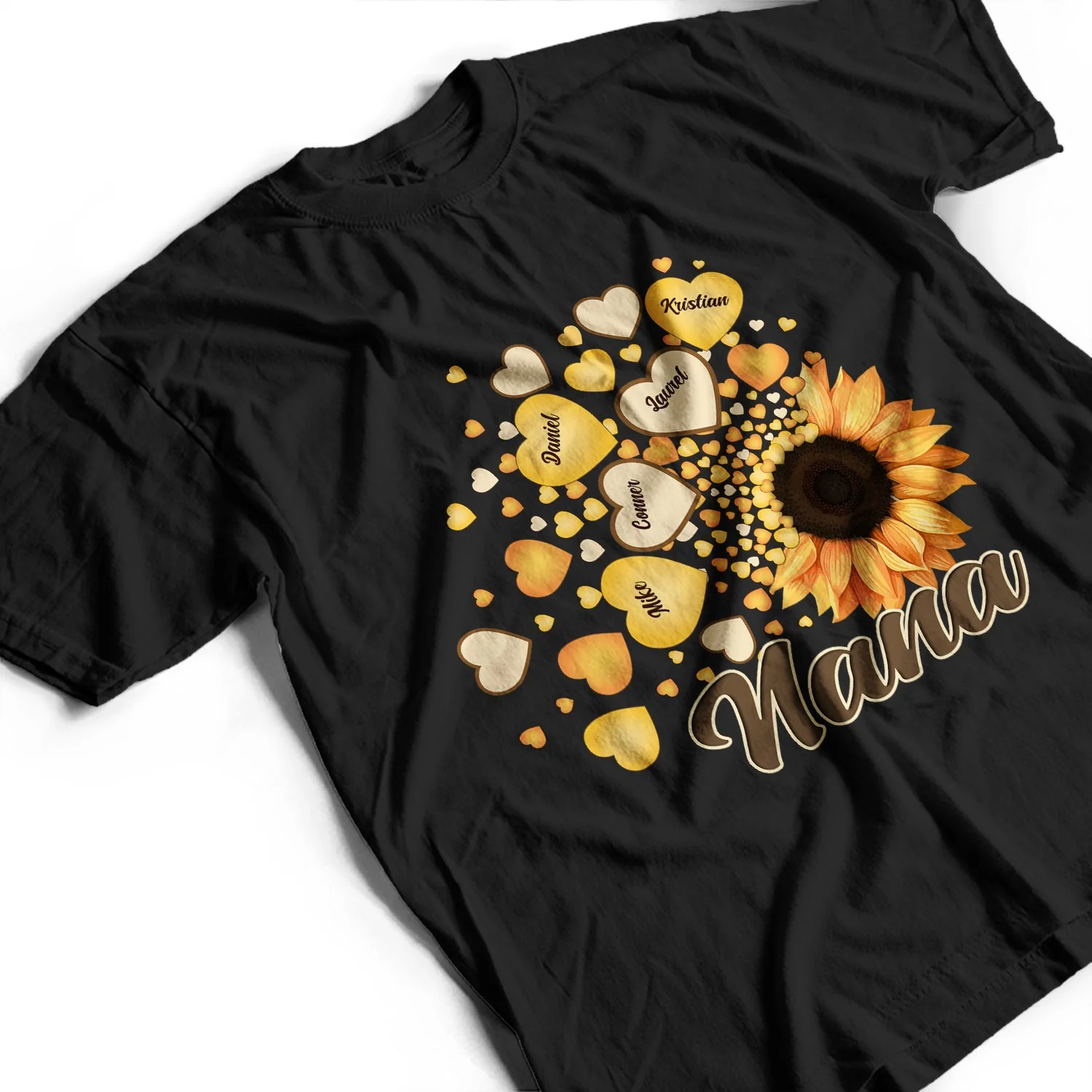 Grandma Mom Kids Sunflower - Gift For Mother, Grandmother - Personalized T Shirt - Image 3