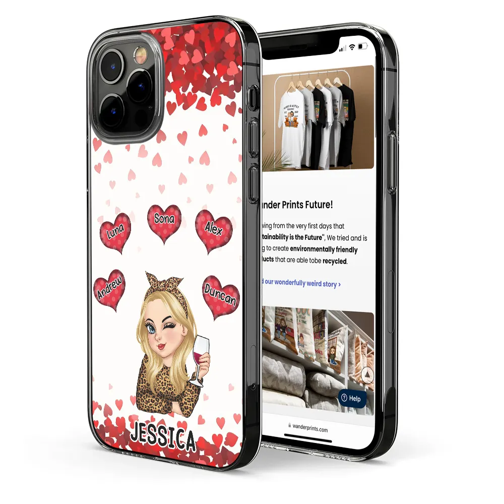 Grandma Mom Sweet Heart - Personalized Clear Phone Case - Image 2