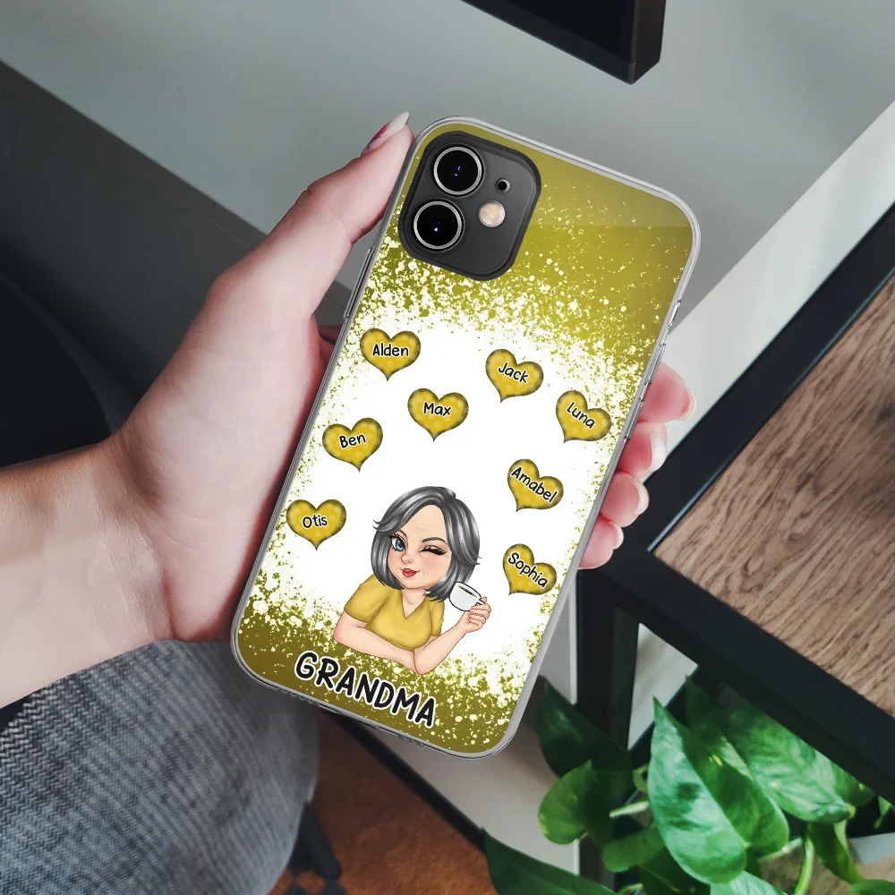 Grandma Mom Sweet Heart - Personalized Clear Phone Case - Image 4