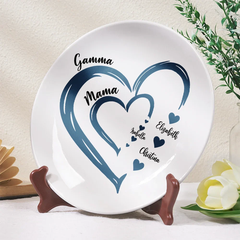 Grandma Mom Sweethearts - Personalized Ceramic Plate - Image 2