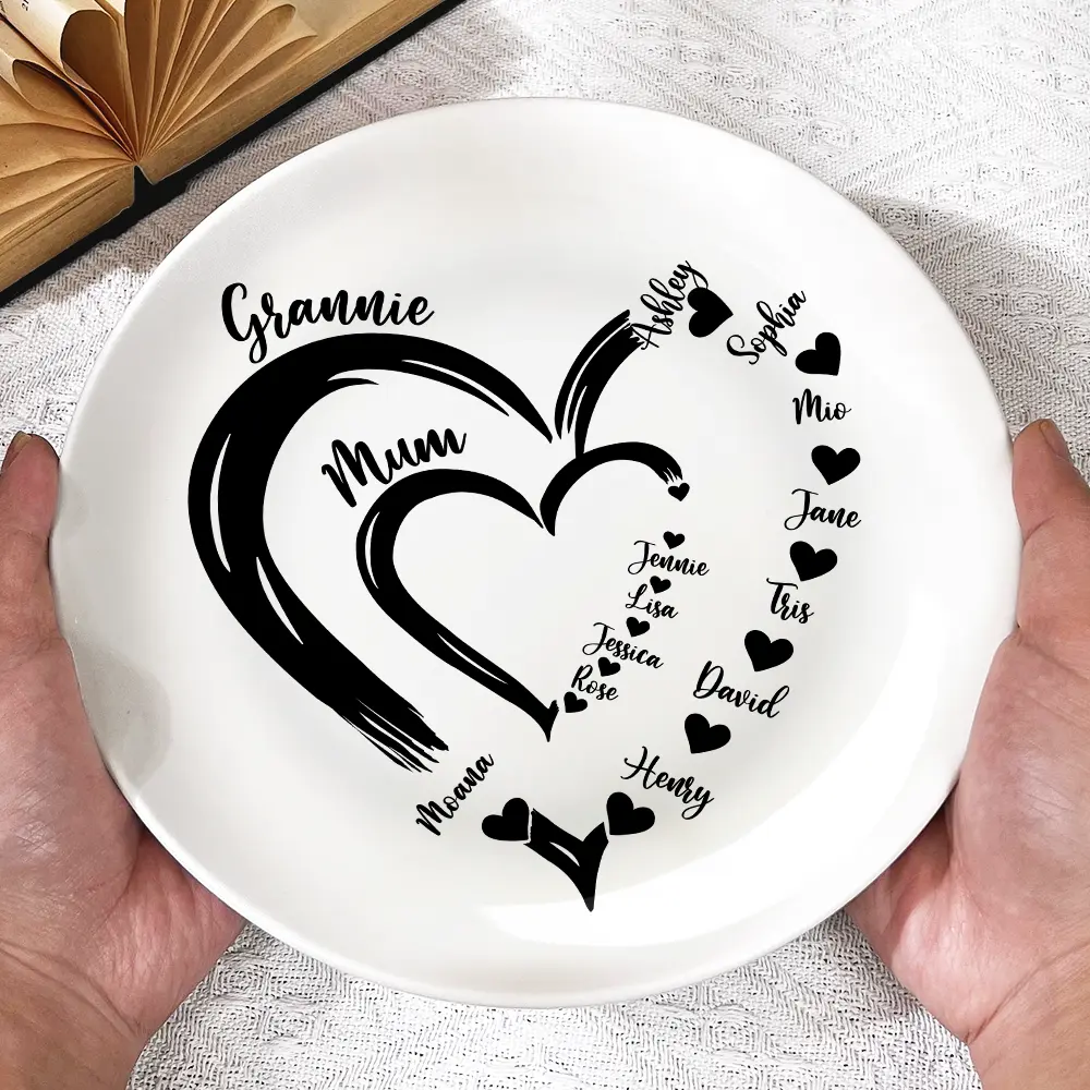 Grandma Mom Sweethearts - Personalized Ceramic Plate - Image 3