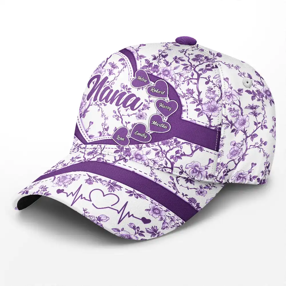 Grandma Mom Toile De Jouy - Personalized Classic Cap - Image 2