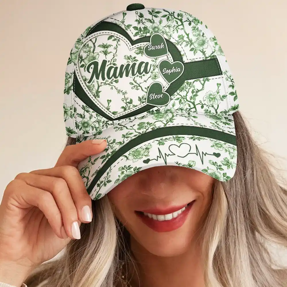 Grandma Mom Toile De Jouy - Personalized Classic Cap - Image 4