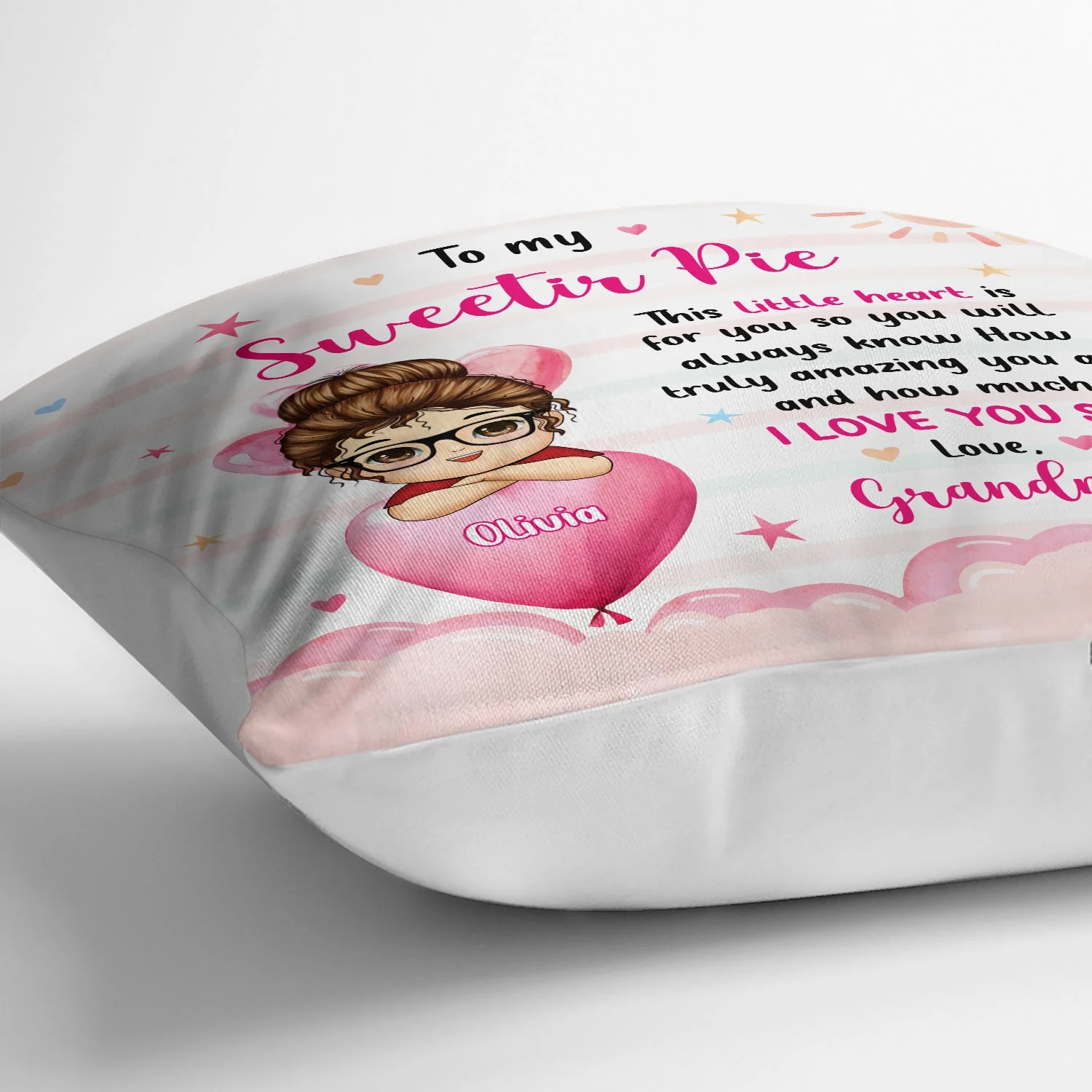Grandma Mother How Much I Love You - Gift For Granddaughter, Kids - Personalized Pillow - Image 3